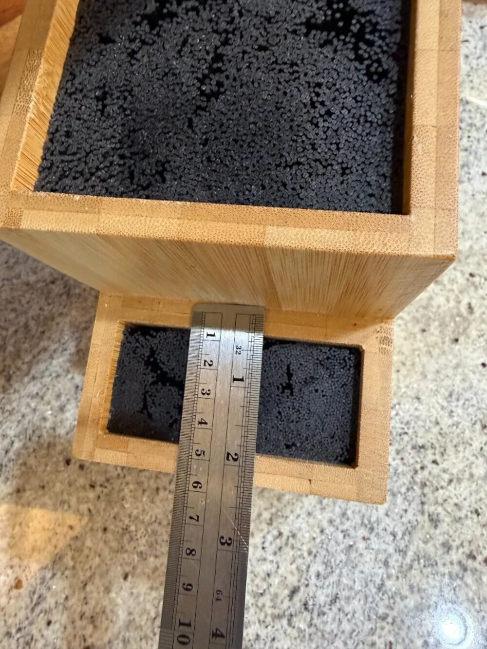 Two Section Universal Knife Block Light Wood